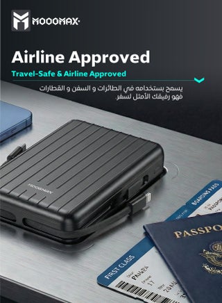 20000mAh Trunk series magnetic wireless power bank  22.5W super-charging, two built-in cables with 15W wireless charging, 3 external ports 1 Type-C and 1 Type-A, and a Lightning port. black - view 3